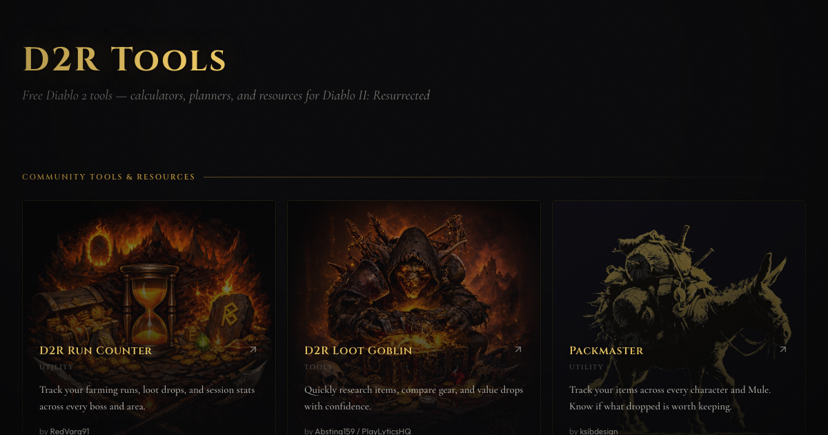Diablo 2 Resurrected Tools